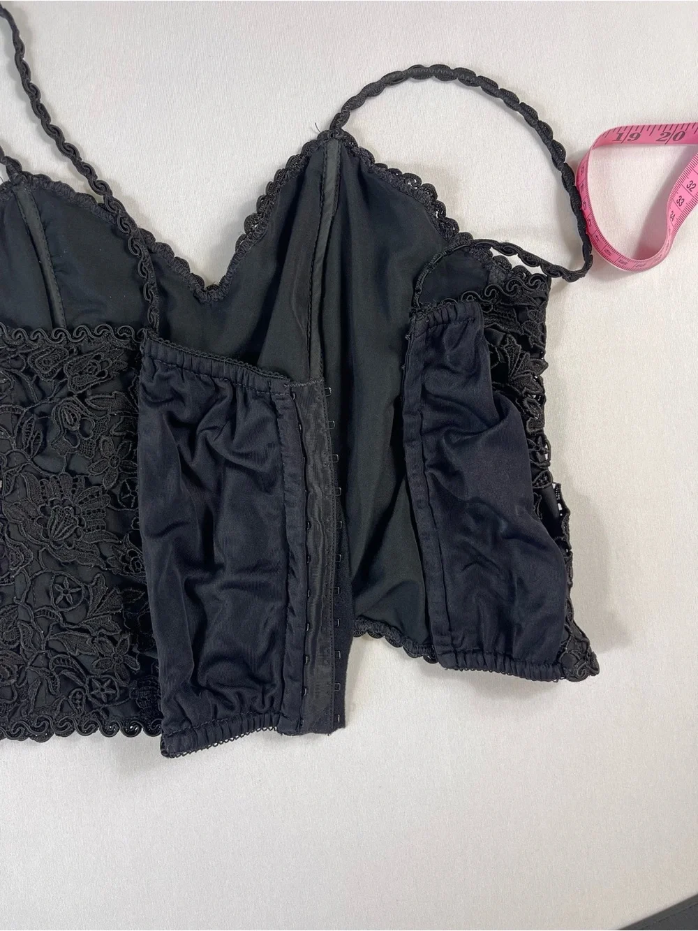 Vintage Neiman Marcus Jonquil by Diane Samandi Black Lace Crop Top Bralette M